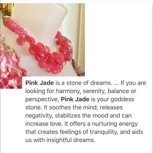 Genuine Real PiNK JADE Necklace 50+ Teardrops & Sterling EARRINGS Chic Luxury - Picture 4 of 9